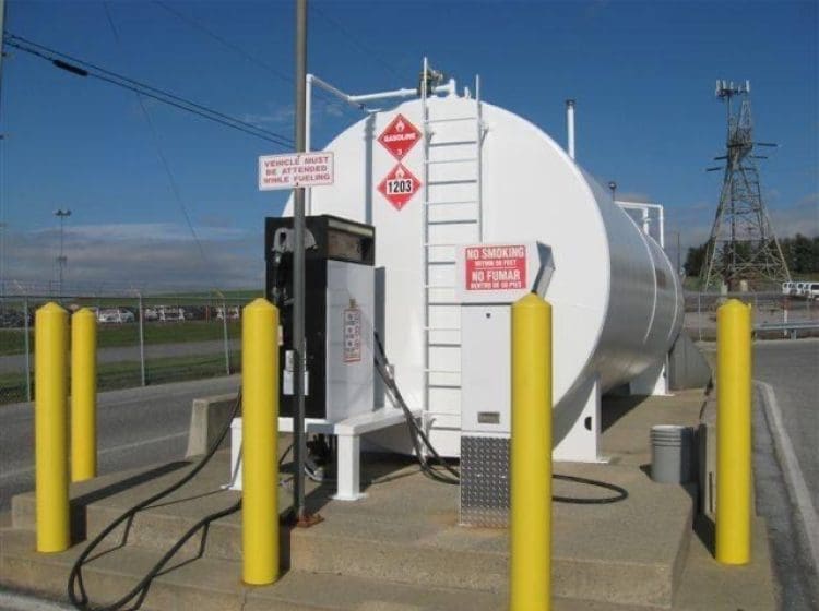 Gasoline tank with visible rust and 
